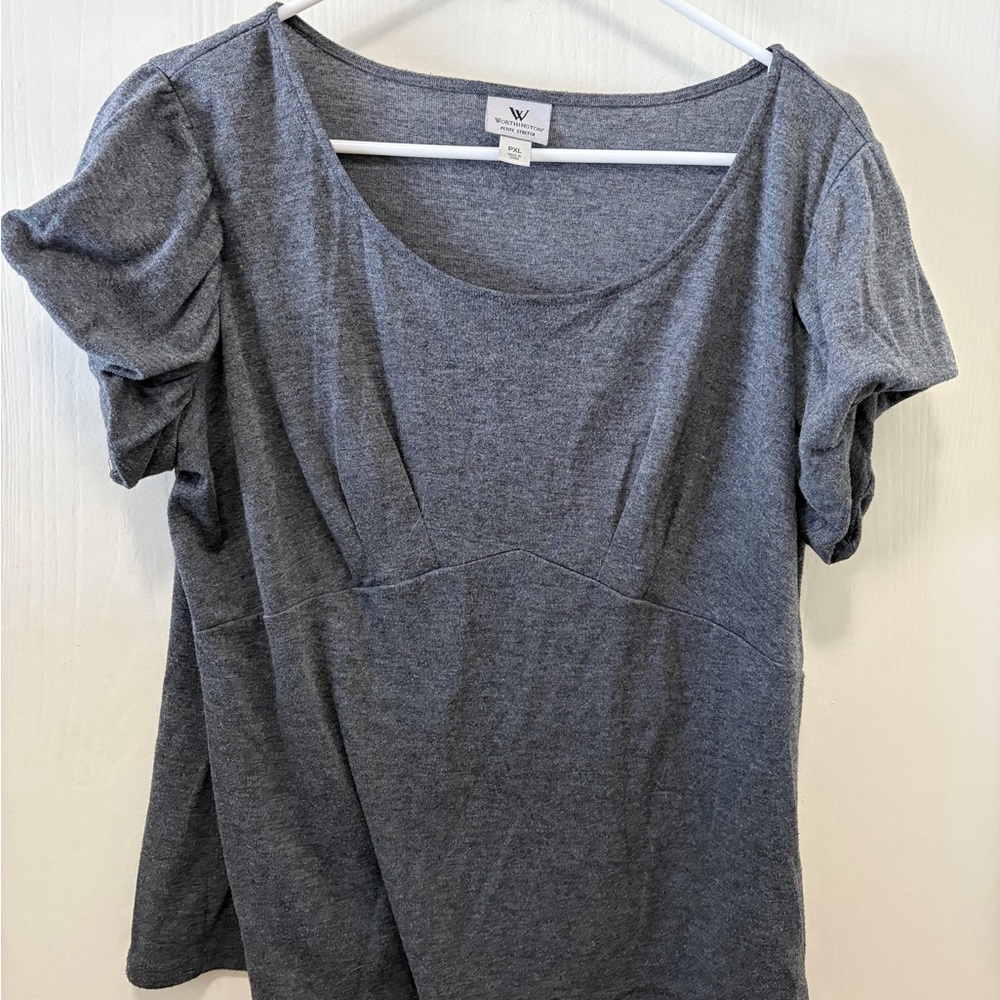 Worthington Charcoal Short Sleeve Top